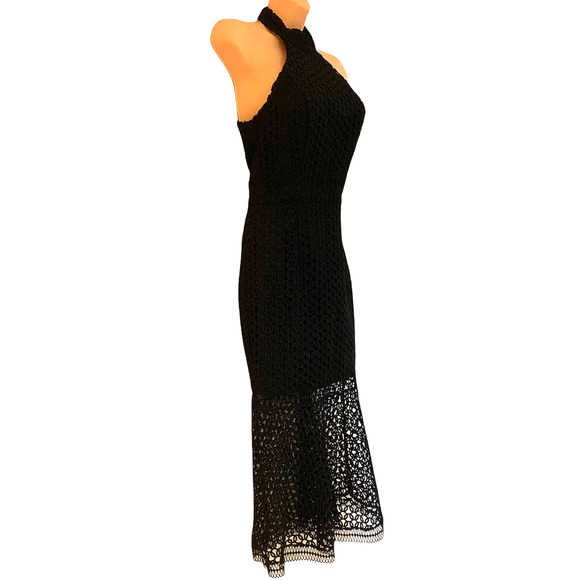JARLO Crochet Mermaid Halter Sheath Cocktail Club Formal Midi Dress - Picture 6 of 13